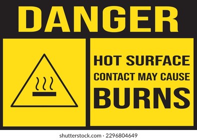 Hot surface industrial warning sign vector eps, Burns may occur