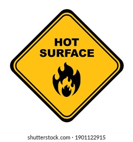 signo de superficie caliente en fondo blanco
