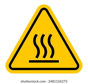 HOT SURFACE SIGN vector illustration, Warning about hot surface, Contact may cause burns,  Ahead indicating risk of burn injuries present, Caution hot surface sign, Do not touch sign, Hot sign vector.