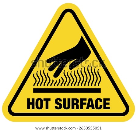 hot surface sign vector illustration yellow and black