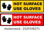 hot surface use gloves vector illustration printable to safety information for your bussiness