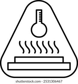 Hot Surface Vector Line Icon Design