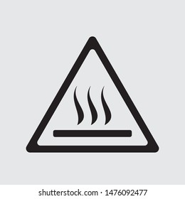 Hot surface warning flat vector icon, sign
