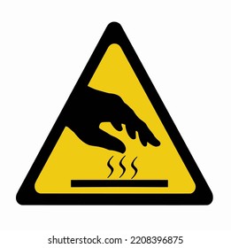 ฺBeware hot surface warning sign , Illustration vector 