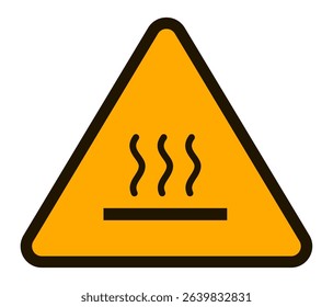Hot surface warning sign indicating a high temperature hazard, alerting individuals to the potential danger of burns and promoting safety precautions