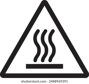 Hot surface warning sign isolated on white background . Hot surface icon vector