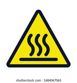 Hot Surface Warning. Simple Vector Color Icon.