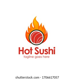 Hot Sushi Logo Template Design