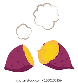 Hot sweet potato illustration material