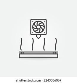 Hot Table for 3D Printing vector concept linear icon or symbol