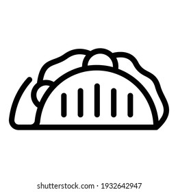 Hot taco icon. Outline hot taco vector icon for web design isolated on white background
