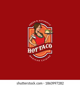 Hot Taco vector illustration for food business identity, print, or any other purpose