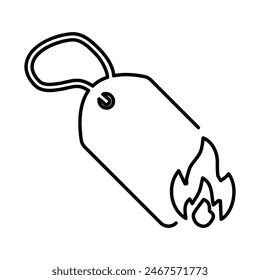 Hot Tag Icon Line Vector graphics