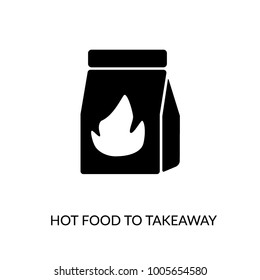 Hot takeaway food. Vector icon. Illustration
