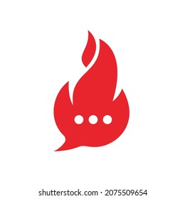 Hot talk vector logo design. Fire chat icon logo design concept.	