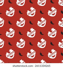 Hot Tasty Peppery Poultry with Chili and Chicken can be use for background and apparel design