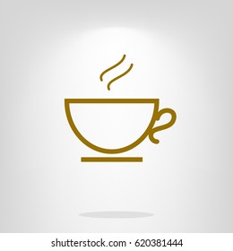 Hot tea or coffee cup icon