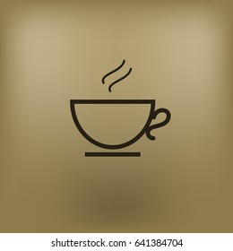 Hot tea or coffee cup icon
