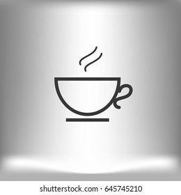 Hot tea or coffee cup icon
