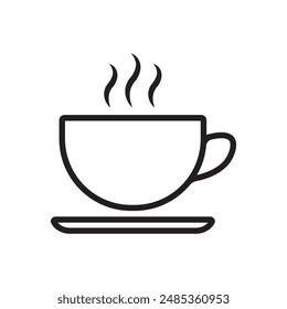 Hot Tea Coffee Cup Linear Icon Vector