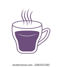 Icono de café de té caliente Icono de dibujo aislado Ilustración de vectores