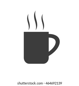 Hot tea or coffee mug icon with steam