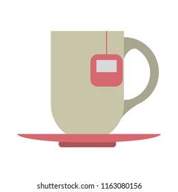 Hot tea cup with bag