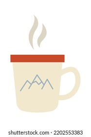 Hot tea in a cup Camping Equipment icon. Vector illustration