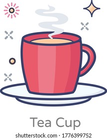 Hot tea cup icon design, hot beverage concept 
