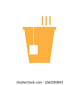hot tea cup icon on white isolated. Vector illustration. eps10