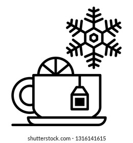 Hot tea cup icon. Outline hot tea cup vector icon for web design isolated on white background
