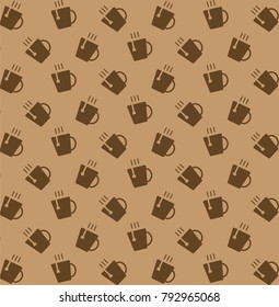 Hot tea cup Icon pattern background ,Vector illustration background.
