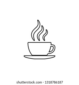 Hot tea cup icon. Simple thin line, outline vector of food icons for UI and UX, website or mobile application