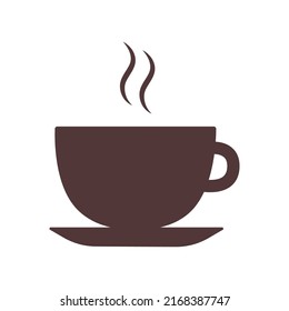 Hot tea cup icon. Cup of steamed coffee