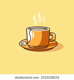 hot tea in the cup illustration 