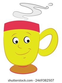 Té caliente en taza aislado sobre fondo blanco