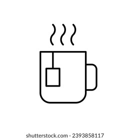 Hot tea cup line icon
