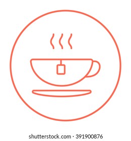 Hot tea in cup line icon.