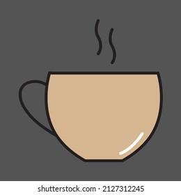 símbolo de signo de icono vectorial de taza de té caliente. ilustración gráfica aislada