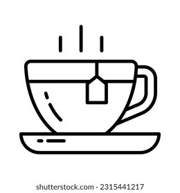 A hot tea cup vector icon design, hot beverage concept