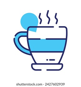 A hot tea cup vector icon design, hot beverage concept
