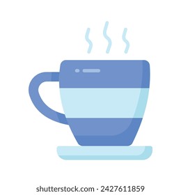 A hot tea cup vector icon design, hot beverage concept