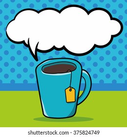 hot tea doodle, speech bubble