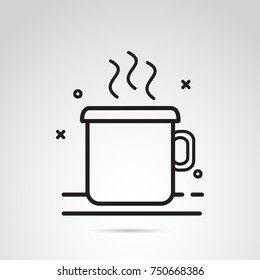 Hot tea, drink, coffee mug icon isolated on white background. Vector art.