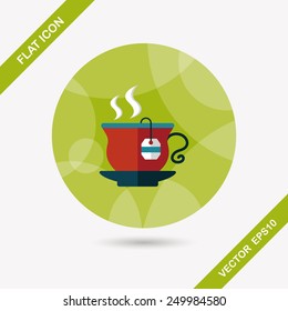 hot tea flat icon with long shadow,eps10