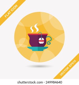 hot tea flat icon with long shadow,eps10