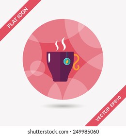 hot tea flat icon with long shadow,eps10
