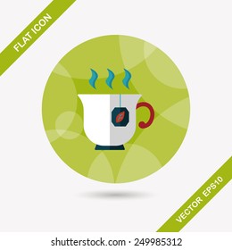 hot tea flat icon with long shadow,eps10