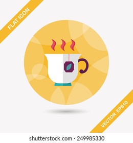 hot tea flat icon with long shadow,eps10