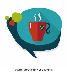 hot tea flat icon with long shadow,eps10